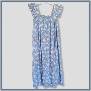 A New Day  - Women's blue floral Ruffle sleeve dress - small